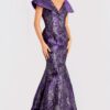 Metallic Jacquard Gown With Mermaid Silhouette 48110