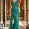 48413-1.jpg Beaded V Neck Sheath Gown 48413