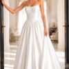 Strapless Satin Ball Gown With Gathered Skirt 48482