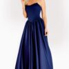 Strapless Satin Ball Gown With Gathered Skirt 48482