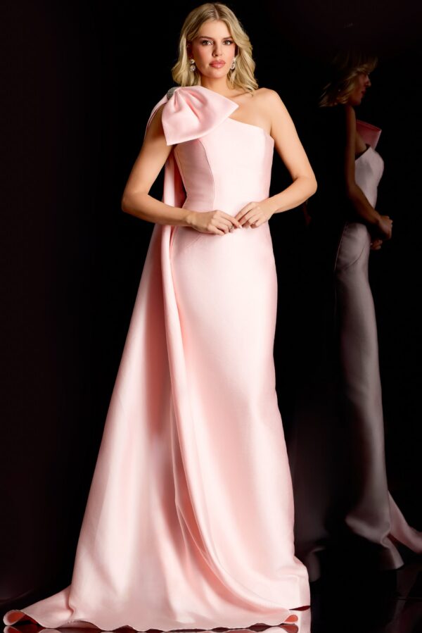 One Shoulder Gown With Oversized Bow 48677