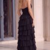 48992-3.jpg Beaded Gown with High Slit and Ruffle Details 48992