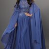 Beaded Cape Sleeves A Line Dress 49742
