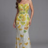 Strapless Floral Embellished Mermaid Gown 49884
