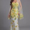 Strapless Floral Embellished Mermaid Gown 49884