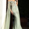 Beaded Off The Shoulder Couture Evening Gown 52207
