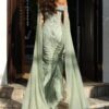 Beaded Off The Shoulder Couture Evening Gown 52207