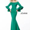 Jovani 59993 Scuba Off the Shoulder Bell Sleeves Mother of the Bride Dress