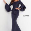 Jovani 59993 Scuba Off the Shoulder Bell Sleeves Mother of the Bride Dress