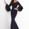 Jovani 59993 Scuba Off the Shoulder Bell Sleeves Mother of the Bride Dress
