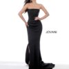 Jovani 94366 Black Strapless Straight Neck Scuba Evening Gown